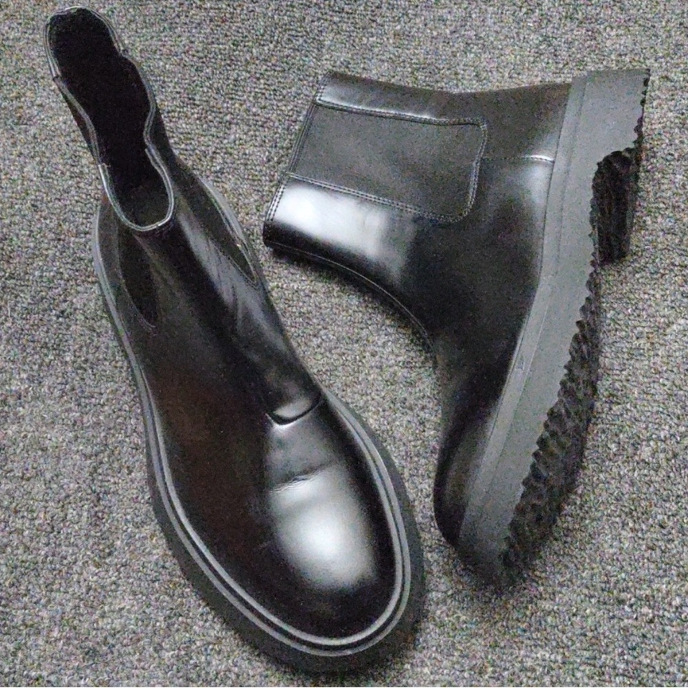 Camper "Walden" Black Calfskin Ankle Boots